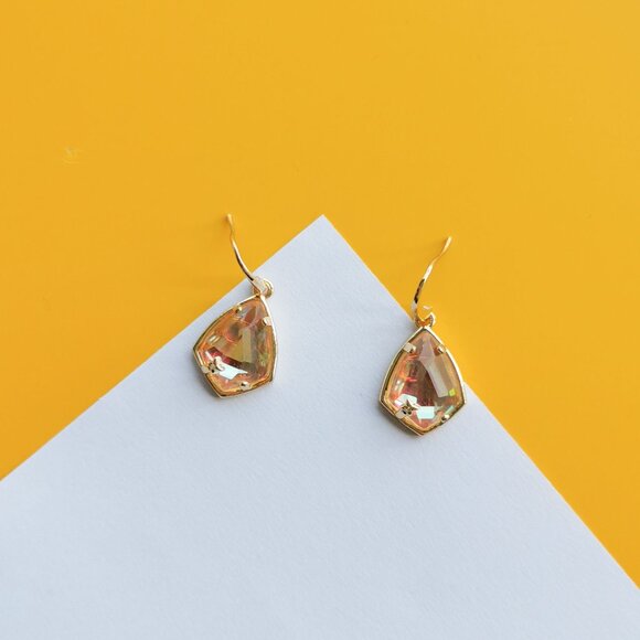 Miley Gold Dichroic Glass Earrings by Alicia Bonnie - Picture 3 of 4